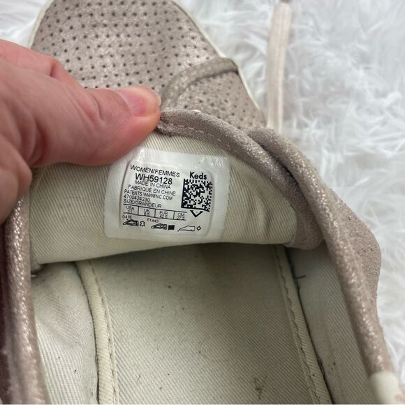 Kate Spade x Keds  Kickstart Rose Gold Shimmer Perforated Sneakers - Picture 10 of 11